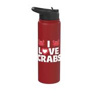 Me encantan los cangrejos Ocean Marine Life Lovers Stainless Steel Insulated Water Bottle