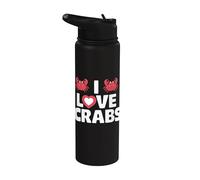 Me encantan los cangrejos Ocean Marine Life Lovers Stainless Steel Insulated Water Bottle