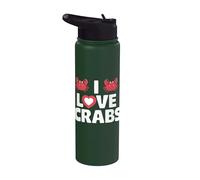 Me encantan los cangrejos Ocean Marine Life Lovers Stainless Steel Insulated Water Bottle