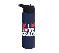 Me encantan los cangrejos Ocean Marine Life Lovers Stainless Steel Insulated Water Bottle