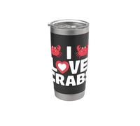 Me encantan los cangrejos Ocean Marine Life Lovers Vaso térmico de acero inoxidable de doble pared