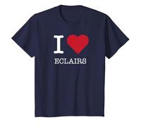 Me encantan los canutillos, me encantan los eclairs Camiseta, Niños, Azul Marino, 2 años