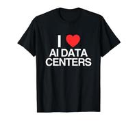 Me encantan los centros de Datos de IA de Heart, Divertido, irónico y obsceno Meme Y2K Camiseta gráfica económica, Hombre, Negro, S