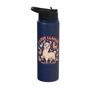 Me encantan los corazones de llamas, lindos y divertidos, con diseño de llamas Stainless Steel Insulated Water Bottle
