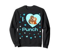 Me encantan los Corazones de Mono bebé de Punch Sad Sudadera