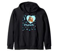 Me encantan los Corazones de Mono bebé de Punch Sad Sudadera con Capucha