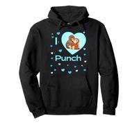 Me encantan los Corazones de Mono bebé de Punch Sad Sudadera con Capucha