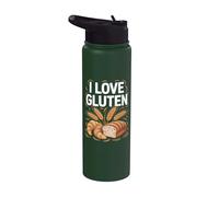 Me encantan los croissants de pan de trigo con gluten Stainless Steel Insulated Water Bottle