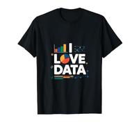 Me encantan los Datos: entusiasmo de gráficos y gráficos Camiseta gráfica económica, Hombre, Negro, L