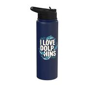 Me encantan los delfines, el océano y la criatura marina Stainless Steel Insulated Water Bottle
