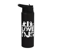 Me encantan los DJs Music Vibes Entusiasta Stainless Steel Insulated Water Bottle