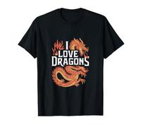 Me encantan los Dragones Camiseta gráfica económica
