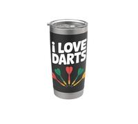 Me encantan los entusiastas de los dardos unidos apasionados Vaso térmico de acero inoxidable de doble pared