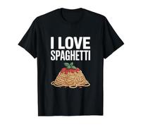 Me encantan los Espaguetis, Amante de la Pasta Italiana Camiseta gráfica económica, Hombre, Negro, L