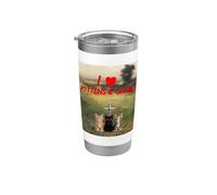Me encantan los gatitos y Cristo Vaso térmico de acero inoxidable de doble pared