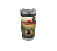 Me encantan los gatitos y Cristo Vaso térmico de acero inoxidable de doble pared