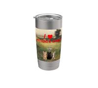 Me encantan los gatitos y Cristo Vaso térmico de acero inoxidable de doble pared