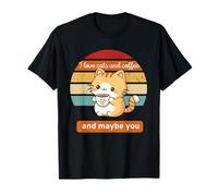 Me encantan los gatos y el café y tal vez tú Camiseta