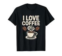 Me encantan los Granos de café, el Placer de los Amantes de los Aromas Camiseta gráfica económica, Hombre, Negro, M