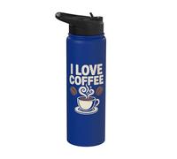 Me encantan los granos de café, el placer de los amantes de los aromas Stainless Steel Insulated Water Bottle