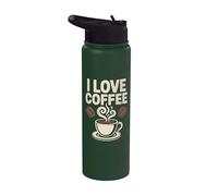 Me encantan los granos de café, el placer de los amantes de los aromas Stainless Steel Insulated Water Bottle