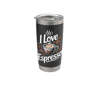 Me encantan los granos de café Espresso Enthusiast Vaso térmico de acero inoxidable de doble pared
