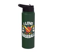 Me encantan los guantes de béisbol y las pelotas Stainless Steel Insulated Water Bottle