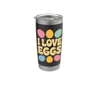 Me encantan los huevos, una delicia vibrante en colores pastel Vaso térmico de acero inoxidable de doble pared