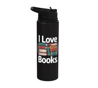 Me encantan los libros Stack Literatura Entusiasta Stainless Steel Insulated Water Bottle