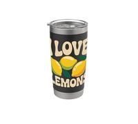 Me encantan los limones, la diversión de los cítricos y los frutos amarillos Vaso térmico de acero inoxidable de doble pared