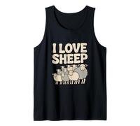 Me encantan los Lindos Animales de Granja del rebaño de ovejas Camiseta sin Mangas