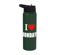 Me encantan los lunes para hombres, mujeres y estudiantes Stainless Steel Insulated Water Bottle