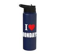 Me encantan los lunes para hombres, mujeres y estudiantes Stainless Steel Insulated Water Bottle
