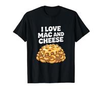 Me encantan los macarrones con Queso Deliciosa Comida reconfortante Camiseta gráfica económica, Hombre, Negro, XL