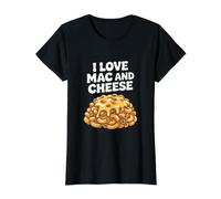 Me encantan los macarrones con Queso Deliciosa Comida reconfortante Camiseta gráfica económica, Mujer, Negro, XS