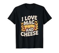 Me encantan los macarrones y Queso derretido Camiseta gráfica económica, Hombre, Negro, XL