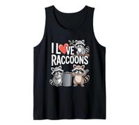 Me encantan los mapaches, lindos animales salvajes y divertidos Camiseta sin Mangas