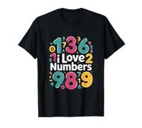 Me encantan los números, Las matemáticas, el Divertido y Colorido conteo Camiseta gráfica económica