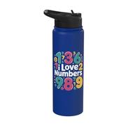 Me encantan los números, las matemáticas, el divertido y colorido conteo Stainless Steel Insulated Water Bottle