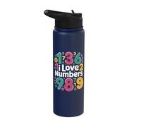 Me encantan los números, las matemáticas, el divertido y colorido conteo Stainless Steel Insulated Water Bottle