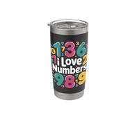 Me encantan los números, las matemáticas, el divertido y colorido conteo Vaso térmico de acero inoxidable de doble pared
