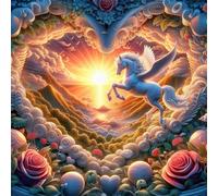 Me encantan los paisajes de atardeceres Puzzle de 120 Piezas,20x20 cm Rompecabezas DIY,Entretenimiento Creativo,Rompecabezas para Adultos,Juego de Habilidad para Toda la Familia