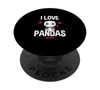 Me encantan los Pandas, Oso Panda, Amante de los Animales Salvajes PopSockets PopGrip Adhesivo
