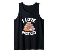 Me encantan los pasteles, croissants y macarons Camiseta sin Mangas