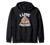 Me encantan los pasteles, croissants y macarons Sudadera con Capucha