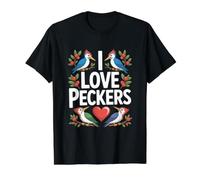 Me encantan los peckers Humor para observar Aves Camiseta gráfica económica, Hombre, Negro, XL