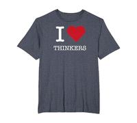 Me encantan los pensadores, me encantan los pensadores Camiseta, Hombre Tallas Grandes, Azul Jaspeado, 5X Alto