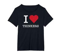 Me encantan los pensadores, me encantan los pensadores Camiseta, Mujer Tallas Grandes, Negro, 5XL Grande