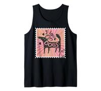 Me encantan los perros Sello postal Perro Mamá Perro Papá Camiseta sin Mangas