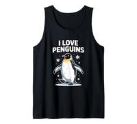 Me encantan los pingüinos, lindos copos de nieve para amantes de los pingüinos Camiseta sin Mangas